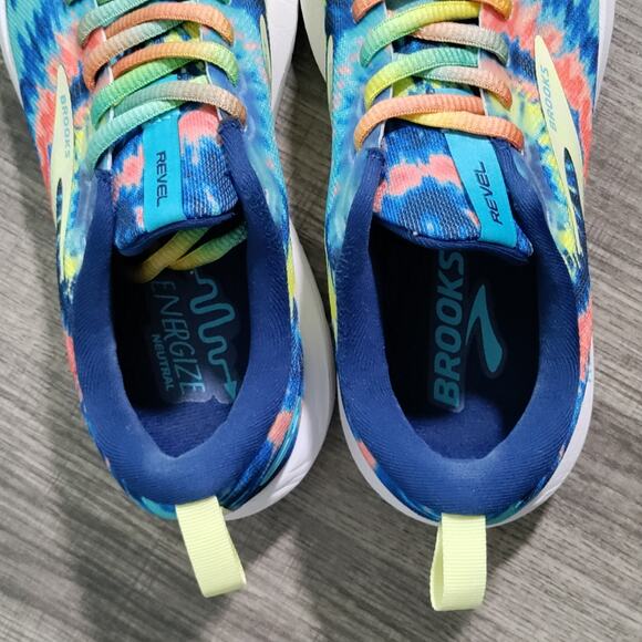Brooks Revel 6 Rock n Roll Tie Dye Blue Womens Sz US 7 Athletic Lace Up Sneakers - Picture 11 of 13